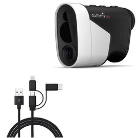 BoxWave Cable Compatible with Garmin Approach Z82 - AllCharge 3-in-1 Cable - Jet Black