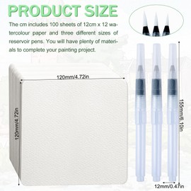 Sxutop 100 Sheets Watercolour Paper 12 x 12 cm Watercolour Pad 300 g/m² Natural White Watercolour Paper Watercolour Paper Thick Watercolour Cards Blank for Painting DIY Bookmarks Postcards Greeting