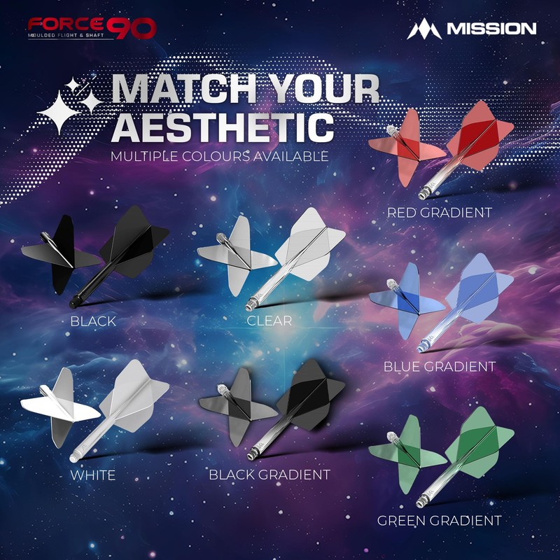 Mission Force 90 Clear NO6 Dart Flights Inbetween