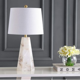 JONATHAN Y JYL6205A Xio 25.5" Alabaster LED Lamp Contemporary,Transitional for Bedroom, Living Room, Office, College Dorm, Coffee Table, Bookcase, White