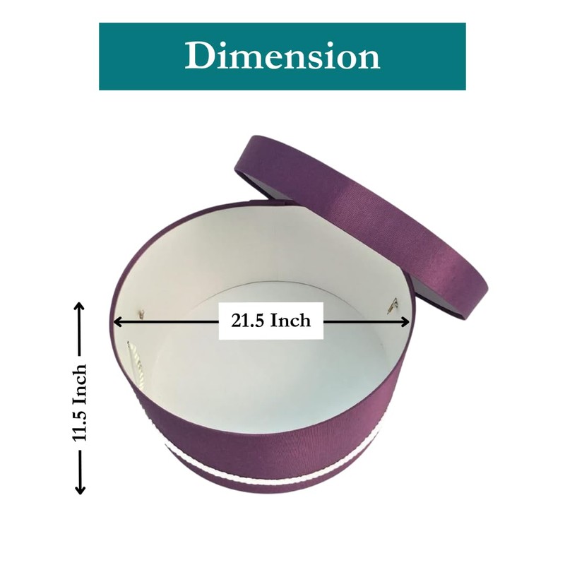 Sarah's Hat Boxes Classic Amethyst Hat Box – 21.5" x