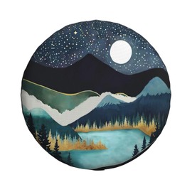 Spare Tire Cover Mountain Natural Scenery Wheel Protectors for Rv Camper Trailer, Weatherproof Universal Wheel Cover Fit for SUV Travel Trailer Camper Truck 14 Inch