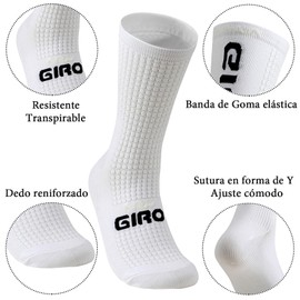 4 Pares Calcetines de Ciclismo Tubo Medio para Hombres y Mujeres,Calcetines para Correr,Calcetines de Baloncesto (Mezcla de nailon, 1 Rojo+1 Verde+1 Negro+1 Blanco)