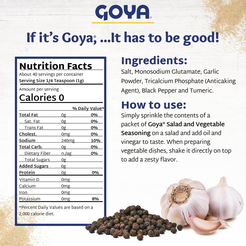 Salad and Vegetable Seasoning by Goya, All Purpose Seasoning for