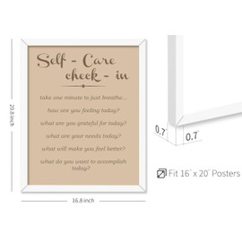 Poster Master Self Care Poster - Self Care Check In Print - Mental Balance Art - Therapy Art - Gift for Him, Her - Motivational Decor for Office, Living Room, Bedroom, 16x20 White Framed