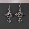 Aneneiceera Punk Ruby Cross Dangle Earrings Silver CZ Cross Earrings