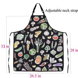 Vegetable Apron with Pockets Funny Vegetable Gifts veggie Lovers Gifts veggie Gardening veggie Themed Aprons