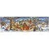 Nostalgischer Adventskalender/Weihnachtskalender mit Bildern und Glimmer "Kleines Dorf im Winter"
