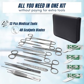 IMED Scientific 54 Pcs Advanced Dissection Kit Biology Lab Anatomy Dissecting Set Comes With Stainless Steel Scalpel Knife Handle Blades Used for Medical Students and Veterinary Training