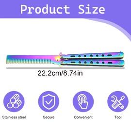 WUSJCOF Butterfly Comb Foldable Pocket Comb for Hair Styling and Barber Training (Colourful)