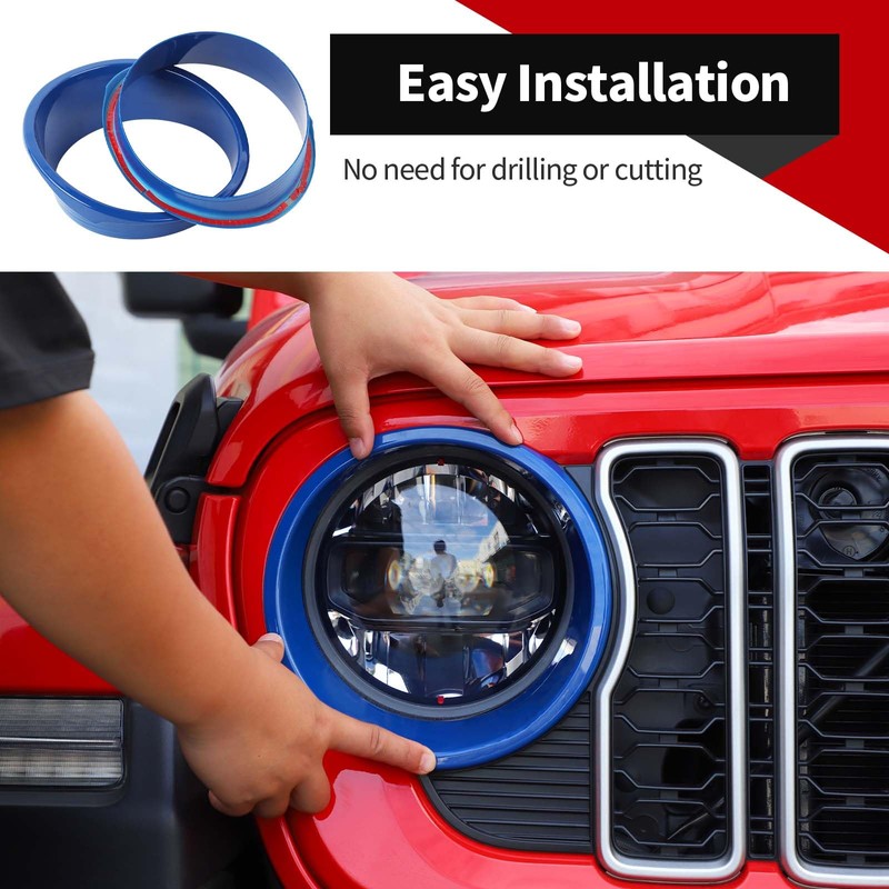 Voodonala for JL 2024 + Headlight Cover Compatible with Jeep