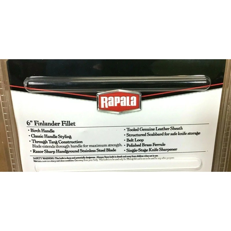 Rapala 6 inch Finlander Fillet Knife With Leather Sheath and