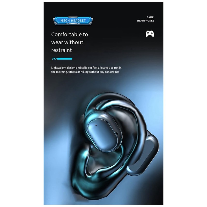 Fahgaer Mecha Style JR06 Wireless Bluetooth Earphones,Ear Mounted Digital Breathing