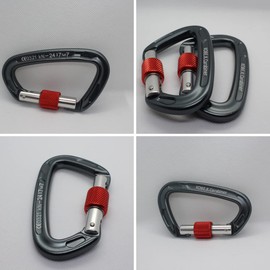 Carabiner Specialty Shop Kobe Kari Made in Japan CE Certified, Breaking Strength, 5400 kg (24 kN), Domestic Tested, Aluminum Material, Weight 1.9 oz (54 g), Screw Gate (Metal Fittings Turning Type),