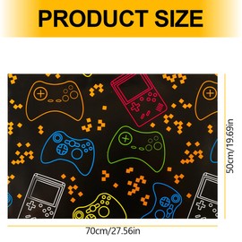 Lotsdonxia 8-Pack Recycled Game-Themed Birthday Wrapping Paper Rolls Retro Kraft Paper Gift Wrap, Kids Video Game Style Sheets (70x50cm)