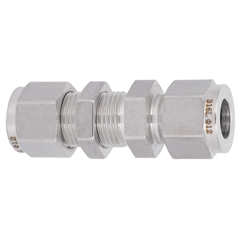 316 Stainless Steel Double Ferrule Compression Fitting Bulkhead Connector AccessoryФ1/2