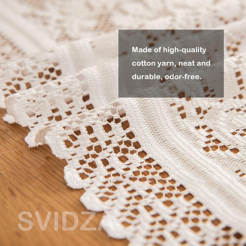 Svidza Lace Table Runner with Elegant and Intricate Floral Pattern