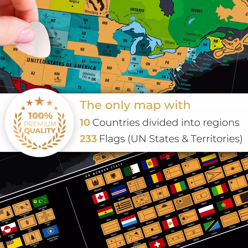 TRIPA TRIPS XL Scratch off World Map with All 233