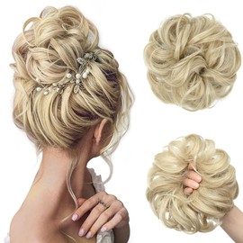Messy Hair Buns Extensions Scrunchies for Women Thick Hair Pieces Updo Wavy Curly Ponytail Donut Hair Chignons