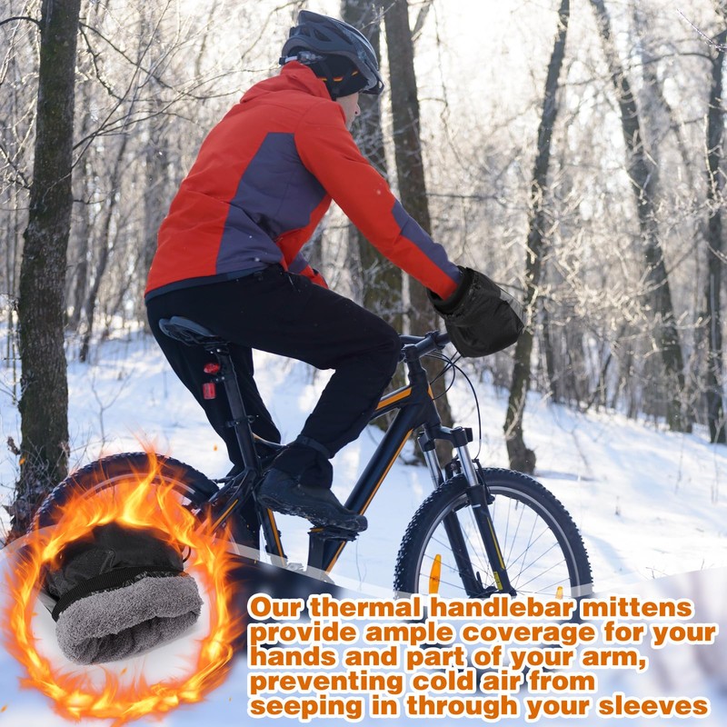 Geyoga 1 Pair Bike Handlebar Mitts Winter Motorcycle Handlebar Gloves