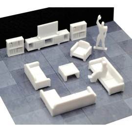 - Muebles Para Maquetas  Escala 175  Blanco  90 Piezas -                                                                                              