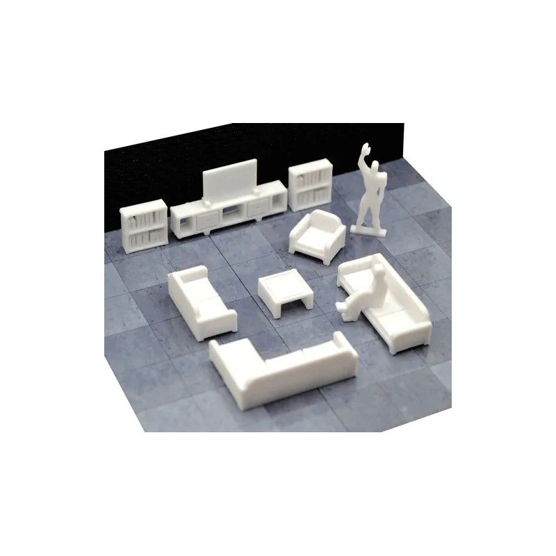 - Muebles Para Maquetas Escala 175 Blanco 90 Piezas -