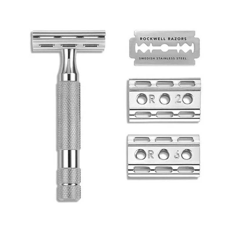 Rockwell 6C Razor, White Chrome Adjustable 6 Settings For Men