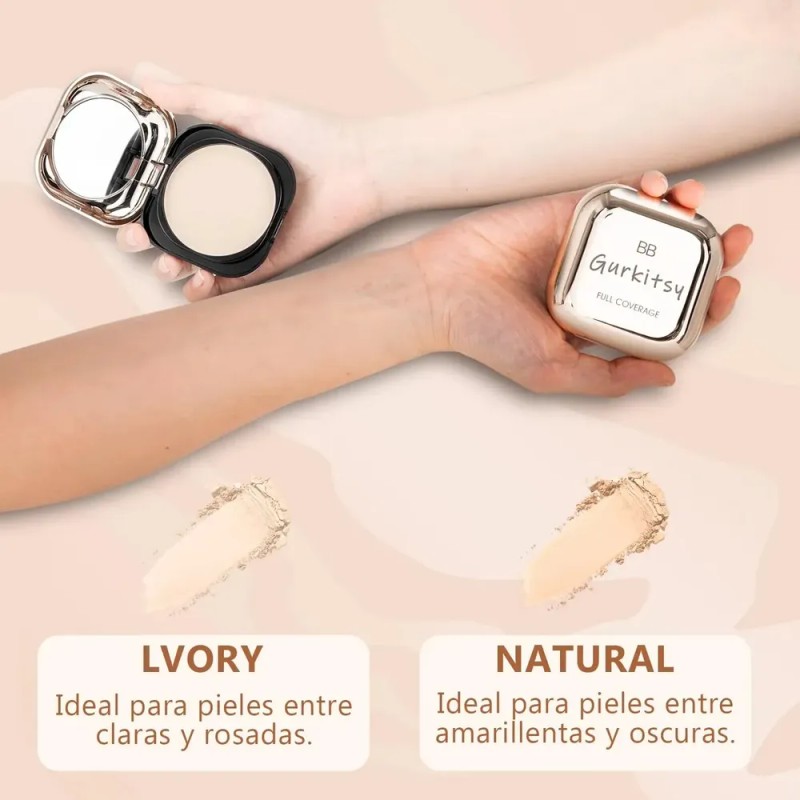 Lh Polvo Compacto, Base En Polvo Mate De Doble Capa