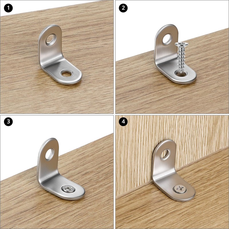 QWORK 20 PCS Corner Braces, 1" x 1" (25x25mm) 2mm