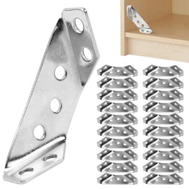 Angle Corner Brackets Metal (Silver, Pack of 20)