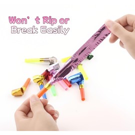 30-Pack Colorful Party Blowouts Noise Makers - Squawker Horns for Birthday, Wedding, New Year, Graduation - Fun Creative Toy Whistles with Automatic Roll-Out & Durable Material (Random Colors)