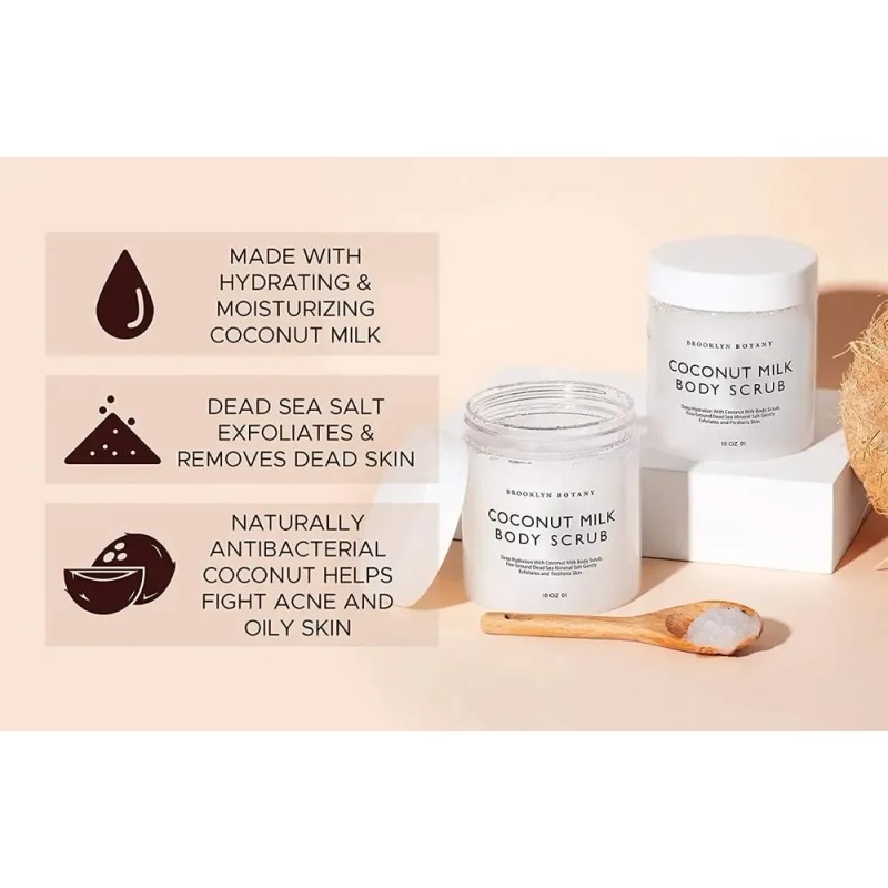 Exfoliante Corporal y Facial Brooklyn Botany de Leche de Coco,