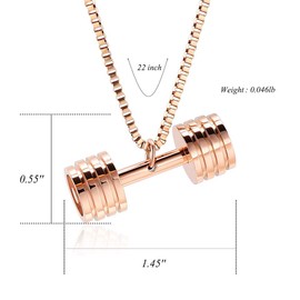 XSMZB Dumbbell Cremation Jewelry for Ashes Memorial Urn Necklace for Ashes for Women Men Funeral Ashes Keepsake Pendant for Loved One(Rose Gold)