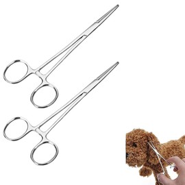 Piercing Zangen Set, selbstsichernde Piercing Zangen Set, Premium Edelstahl Angelklemmen mit Sägezahn Design für DIY Handwerk und Tierpflege (straight+straight)