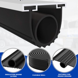 DGSL Garage Door Seals Bottom Rubber，Weather Stripping Sealing Strip Replacement, Universal Weatherproof Threshold Buffering (Black, 20Ft)