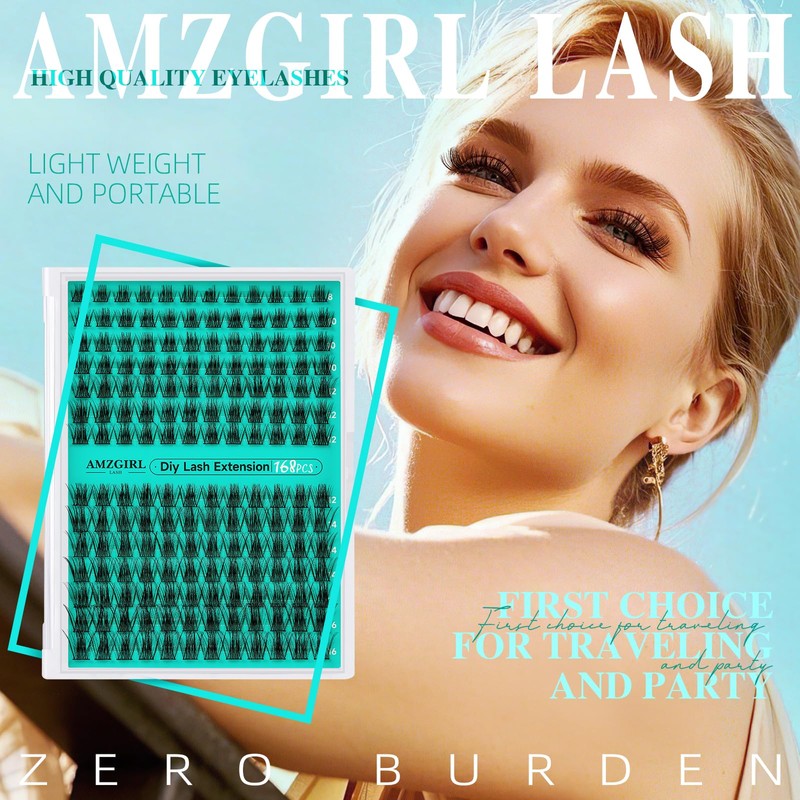 Individual Eyelashes, Cluster Eyelashes, Individual Clusters, 168 Pieces, Eyelash Extensions,