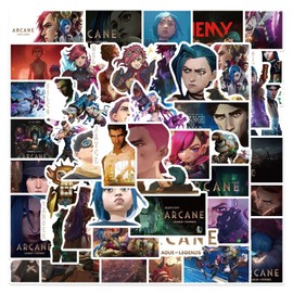 50Pcs Cartoon Arcane: League of Legends Stickers Pack for Water Bottle Cup Laptop Guitar Car Motorcycle Bike Skateboard Luggage Box Vinyl Waterproof Graffiti Patches JHSL