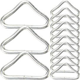 Kisangel Metal Trampoline D Rings, 30pcs Triangle Trampoline Buckles V-Rings Springs Hooks Compact Parts Accessories for Galvanized Steel Replaceable Tool