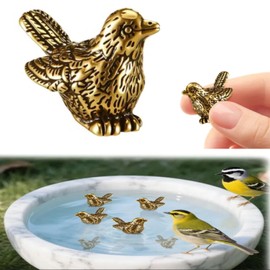 QHUAFoRen 1 Pc Mini Bird Shape Copper Bath Disk – Birdbath Purification & Cleaner, Universal Fit for Outdoor Birdbaths