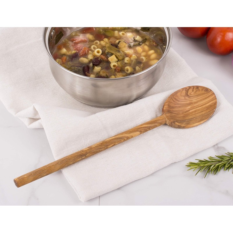 Italian Olive Wood Cooking Spoon, Handcrafted in Europe, 12-Inch