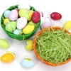 Epokus 4 Colourful Easter Baskets with Green Grass, Easter Baskets