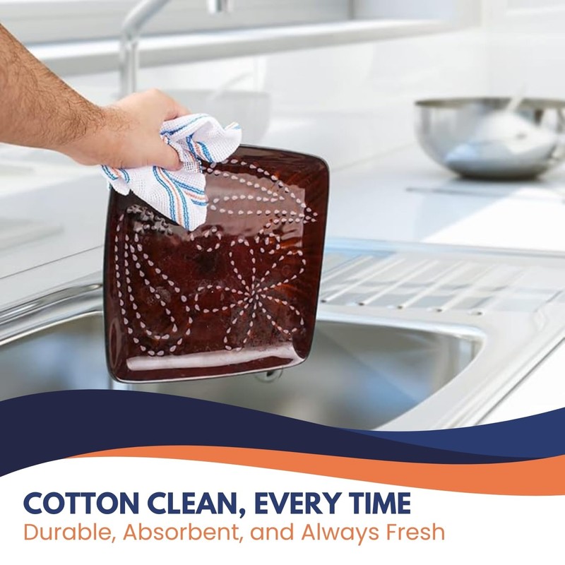 HOMESHOPA Dish Cloths, 4 Pack Cotton Antibacterial Super Absorbent Lint