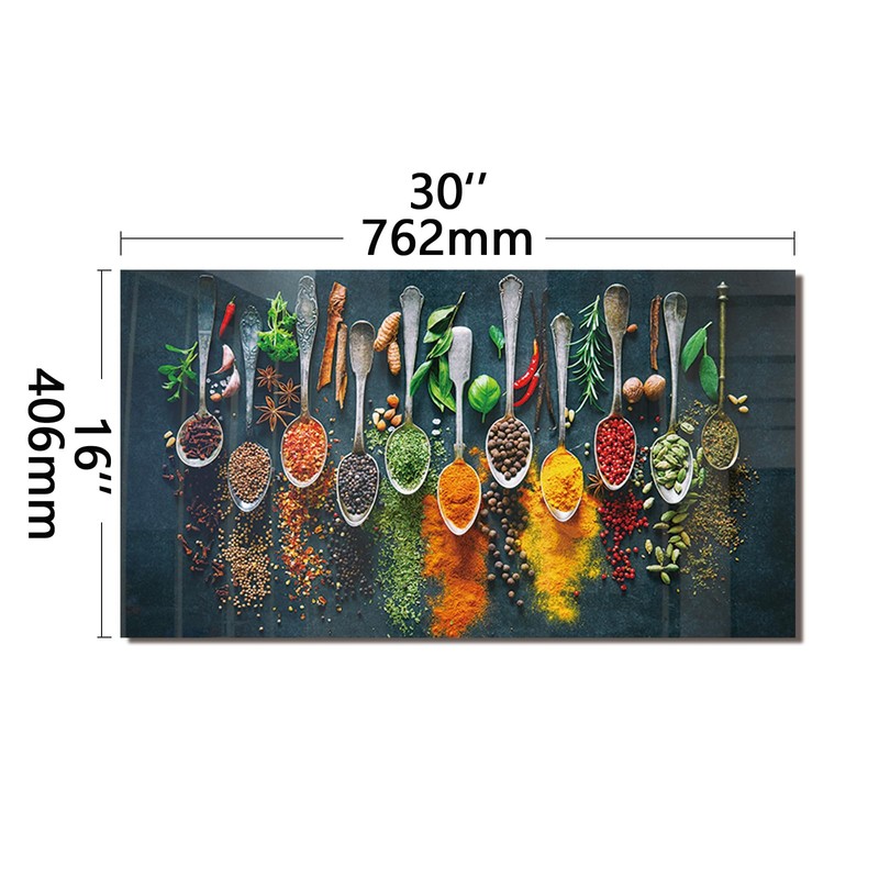 DAIFURONGE Spice Tempered Glass Backsplash For Kitchen Behind Stove,Stove Backsplash