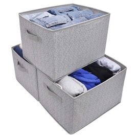 GRANNY SAYS Storage Bins for Shelf, Closet Storage Bins, Storage Containers for Organizing, Gray, Extra Large, 3-Pack