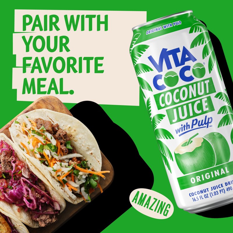 Vita Coco Coconut Juice, Original with Pulp | Big, Bold