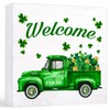 St. Patricks Day Decor Welcome Sign Shamrock Farms Truck Wood