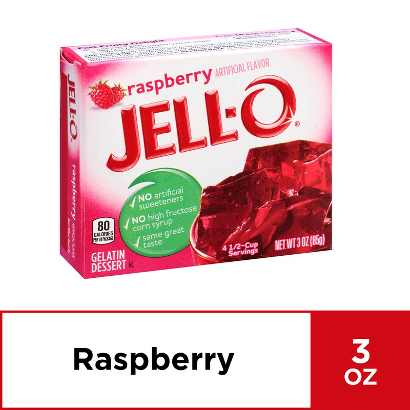 Jell-O Raspberry Gelatin Mix (3 oz Boxes, Pack of 6)