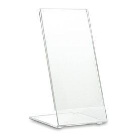 Pack of 5 DIN Long (DL) Advertising Stands as Premium L Stand, Transparent, Stable Table Stand as L Stand Made of 3.0 mm Original Plexiglas with Non-Slip Nubs for a Secure Stand