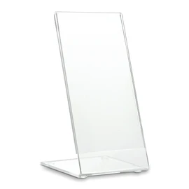 Pack of 5 DIN Long (DL) Advertising Stands as Premium L Stand, Transparent, Stable Table Stand as L Stand Made of 3.0 mm Original Plexiglas with Non-Slip Nubs for a Secure Stand