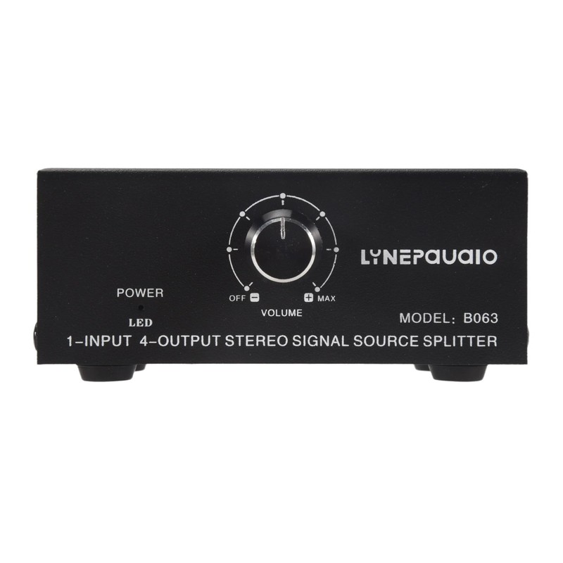 Aswalling 1 in 4 Out Stereo Signal Source Splitter Audio